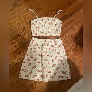 Skirt crop top set size small